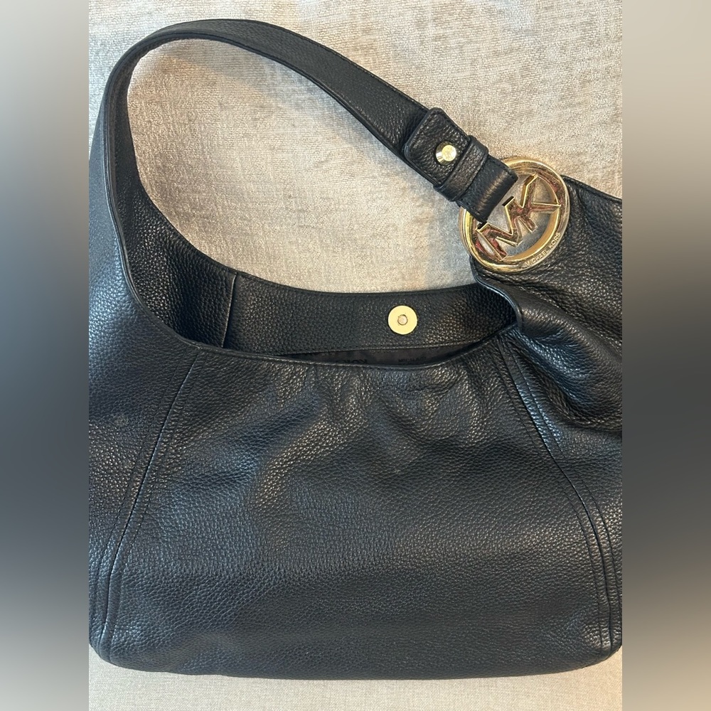 Large black Michael Kors Fulton hobo bag